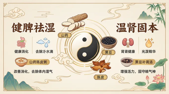 健脾祛湿与温肾固本信息图