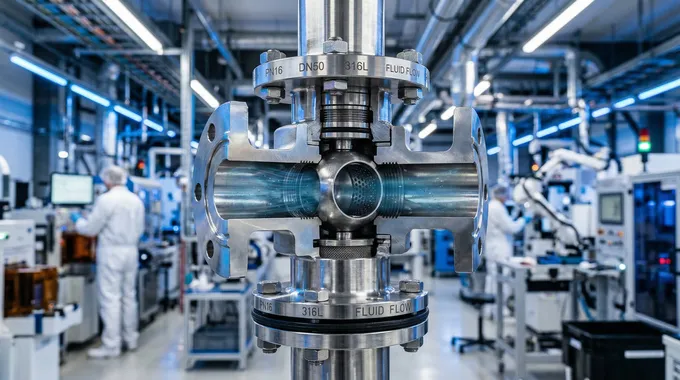 Concept cross-section of industrial fluid piping