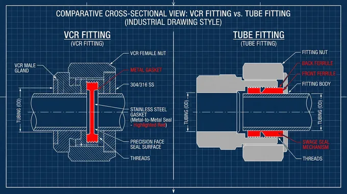 VCR vs Tube Fitting Cross-section