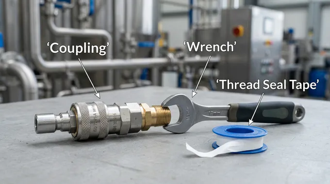 Coupling, Wrench, Thread Seal Tape