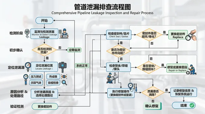 Pipeline Leakage Troubleshooting Flowchart