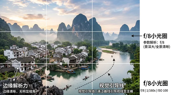 风光摄影构图与参数解析图